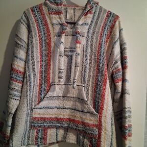 Molina Striped Baja Hoodie with Red, Blue, Yellow Accents